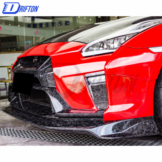 Varis MY19 Style Partial Forged Carbon Fiber Front Bumper For Nissan R35 GTR 2017-2019