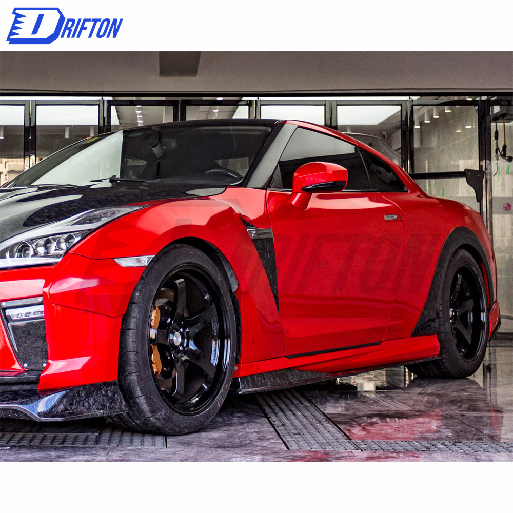 Varis MY19 Style Partial Forged Carbon Fiber Side Skirt With Underboard For Nissan R35 GTR 2017-2019