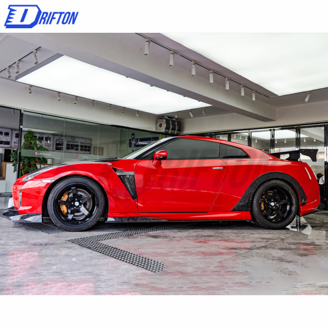 Varis MY19 Style Partial Forged Carbon Fiber Side Skirt With Underboard For Nissan R35 GTR 2017-2019