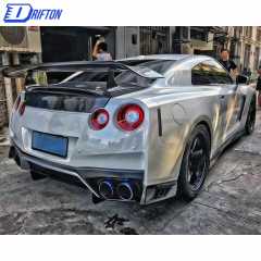Revozport Style Carbon Fiber Rear Spoiler Wing & Trunk Lid For Nissan R35 GTR 2008-2023