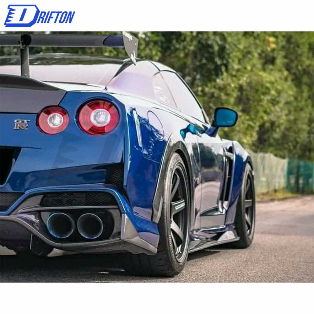 Varis MY19 Style Carbon Fiber Rear Fender Trim Wheels Flare For Nissan R35 GTR 2017-2019