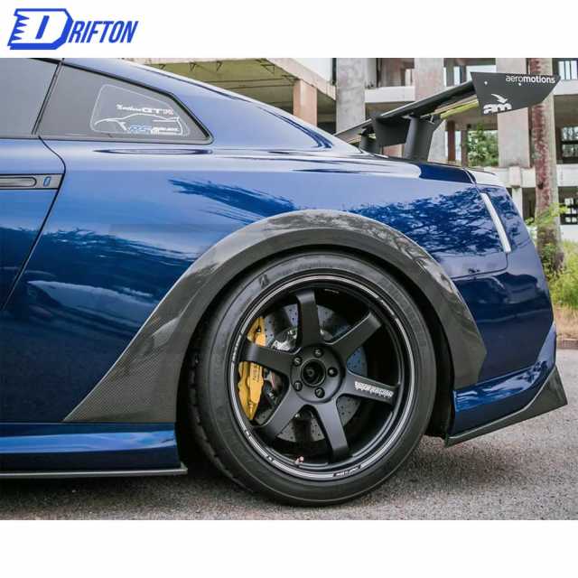 Varis MY19 Style Carbon Fiber Rear Fender Trim Wheels Flare For Nissan R35 GTR 2017-2019