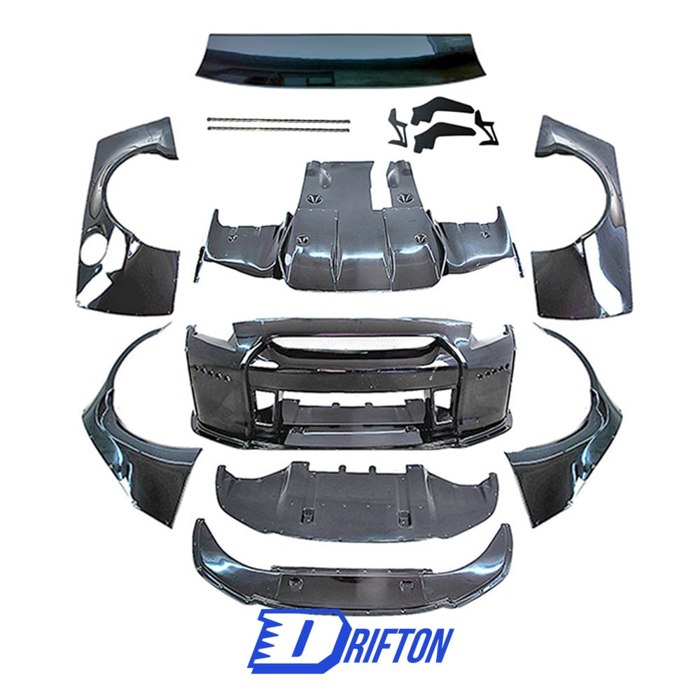 Rocket Bunny Style Half Carbon Fiber Wide Body Kit For Nissan R35 GTR 2008-2016