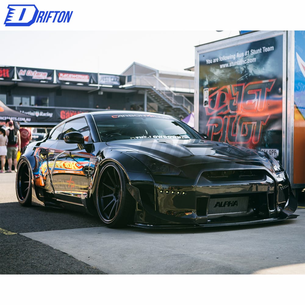Rocket Bunny Style Half Carbon Fiber Wide Body Kit For Nissan R35 GTR 2008-2016