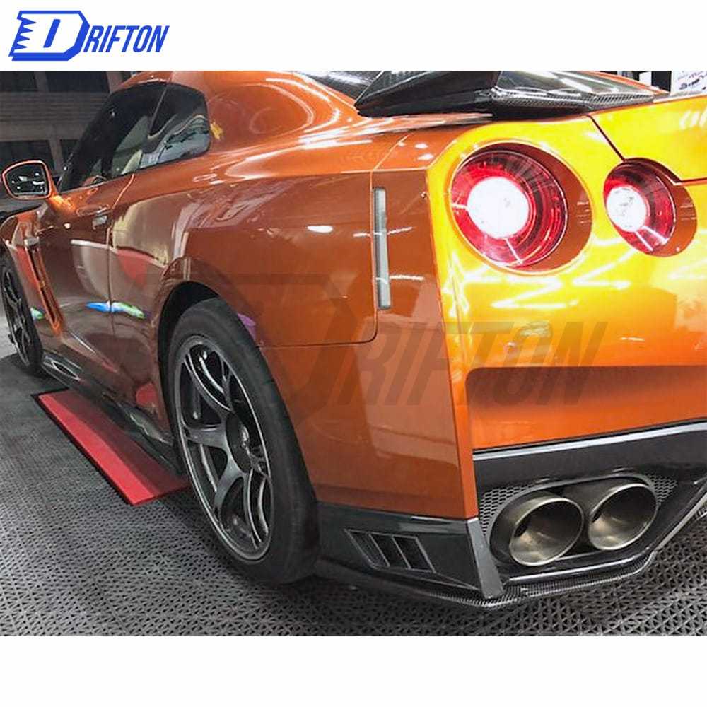 MY17 Varis Style Carbon Fiber Rear Splitter Spats Air Shroud For Nissan R35 GTR 2017-2019