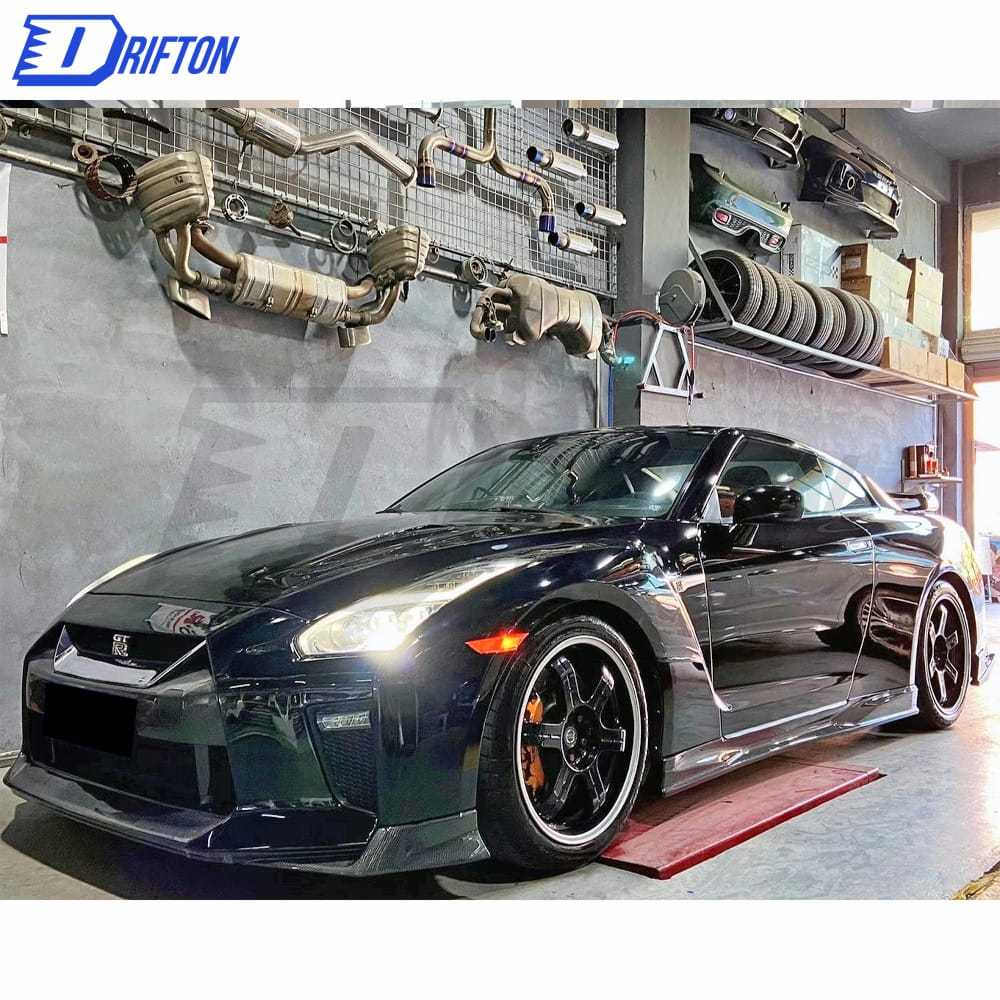 MY17 Style Half Carbon Fiber Front Bumper & Front Lip For Nissan R35 GTR 2008-2016
