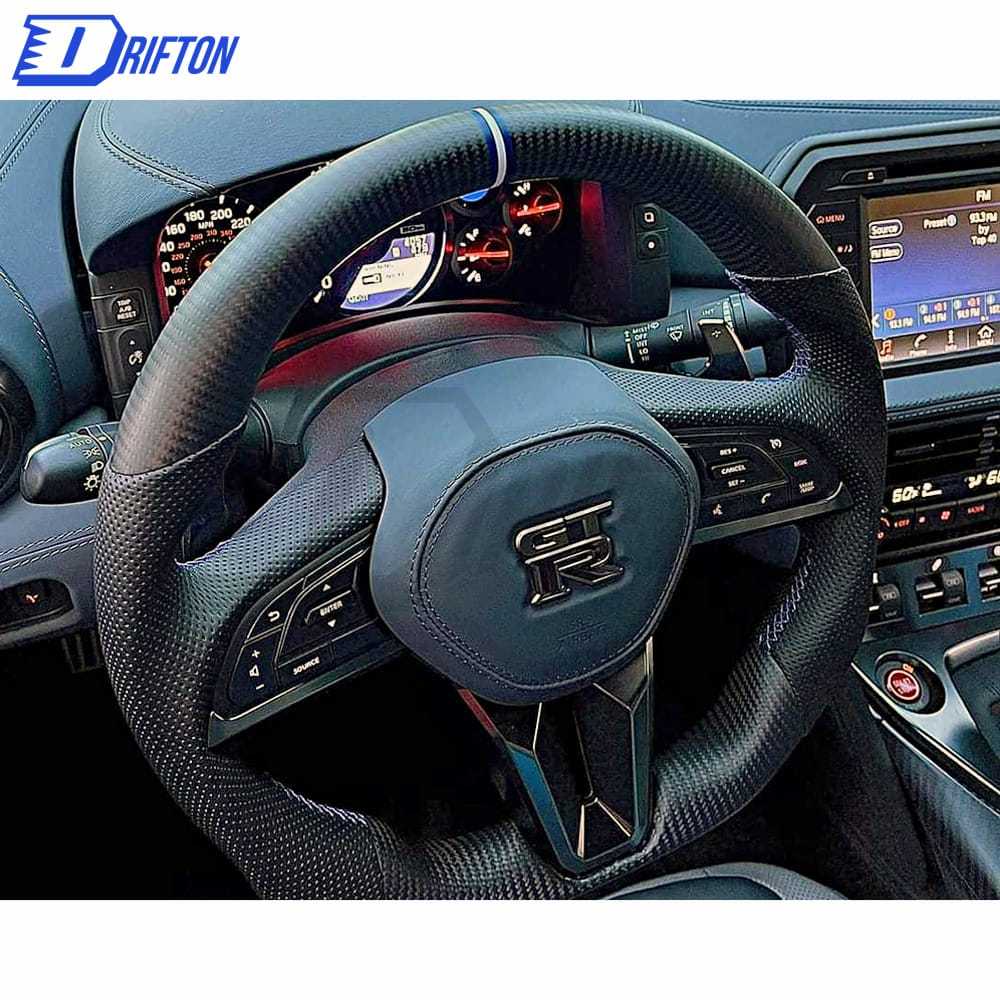 Customize Style Carbon Fiber Steering Wheel With Center Trim For Nissan R35 GTR 2017-2019