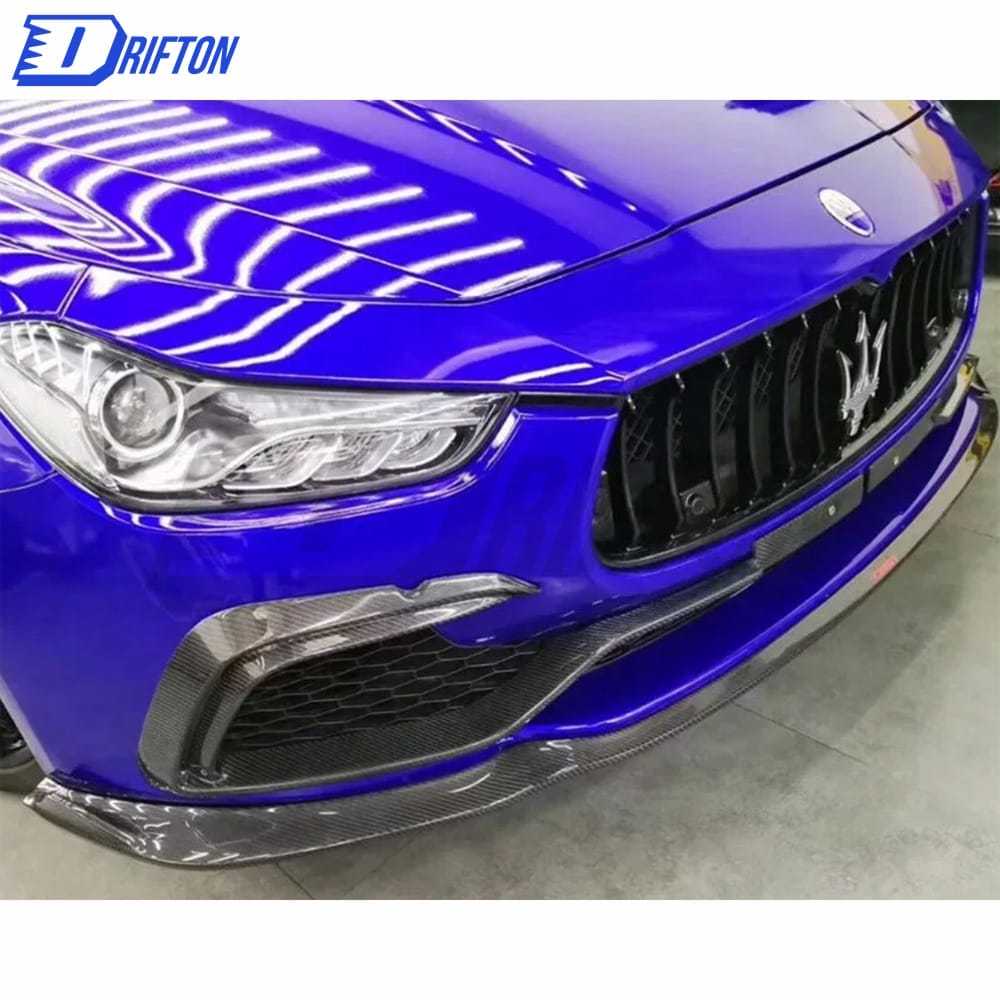 CMST Style Carbon Fiber Front Bumper Insert Trims For Maserati Ghibli 2014-2017