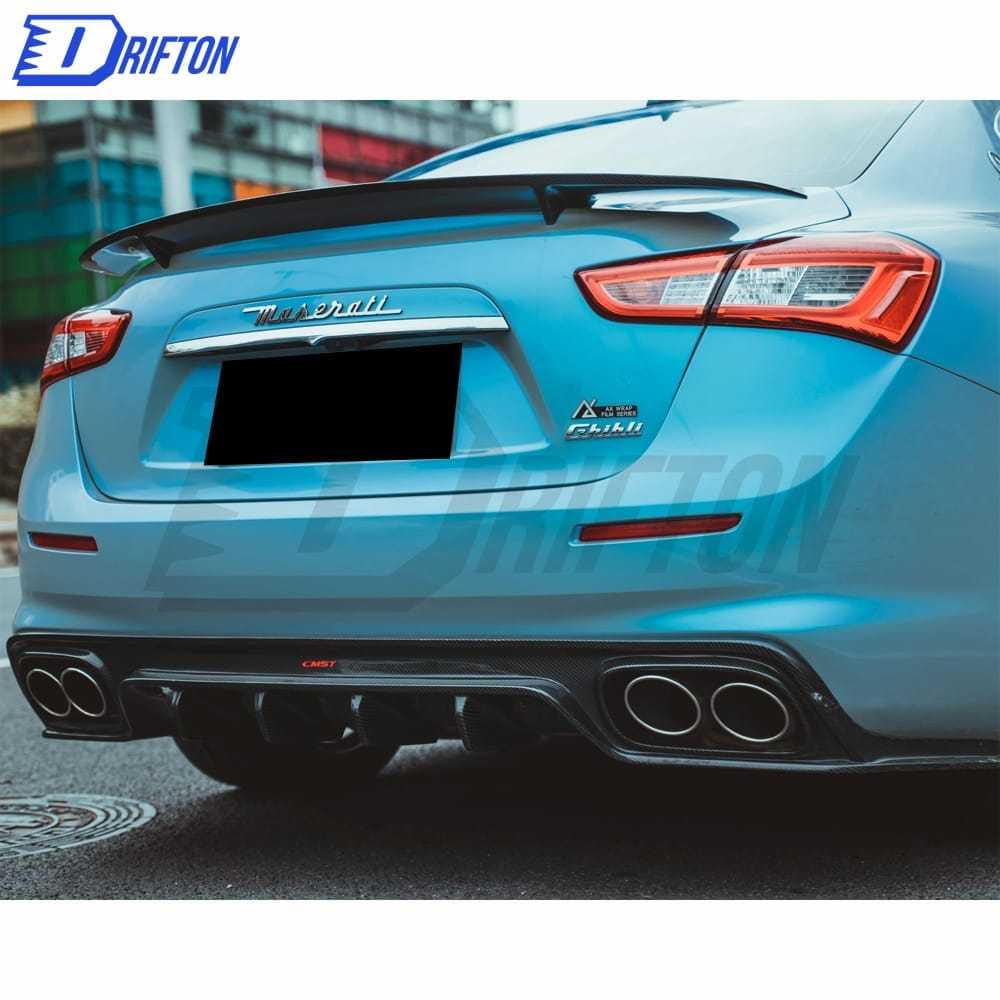 CMST V2 Style Carbon Fiber Rear Trunk Wing Spoiler For Maserati Ghibli 2014-2021