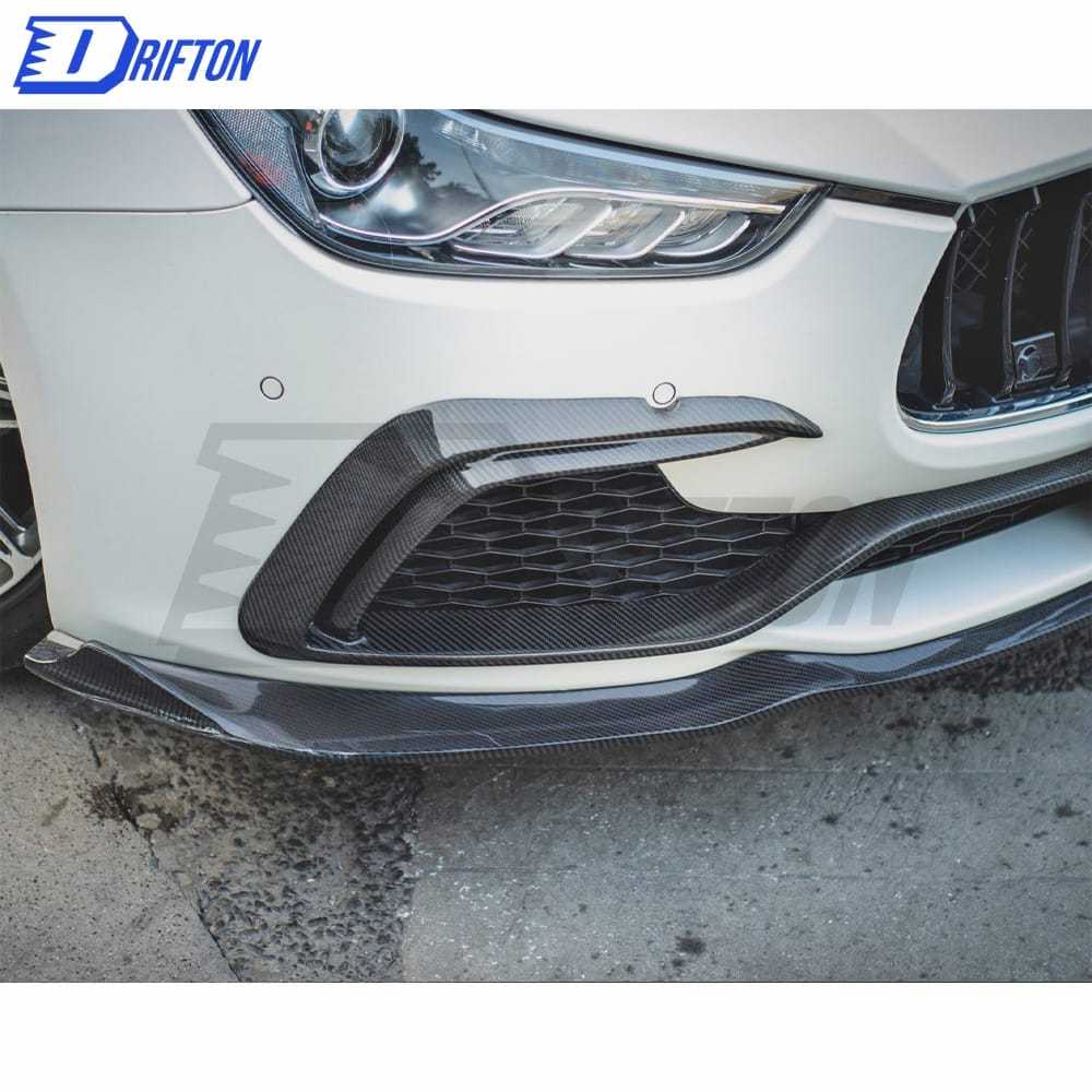 CMST Style Carbon Fiber Front Bumper Insert Trims For Maserati Ghibli 2014-2017