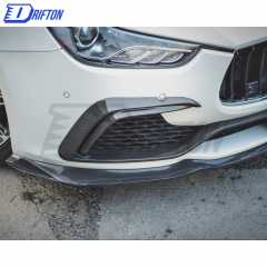 CMST Style Carbon Fiber Front Bumper Insert Trims For Maserati Ghibli 2014-2017