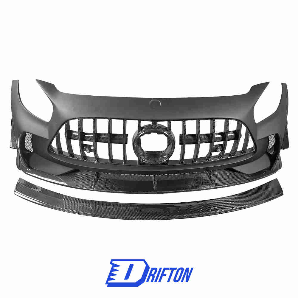 Black Series Style Half Carbon Fiber Front Bumper For Mercedes-Benz AMG GT GTS GTC GTR 2015-2019