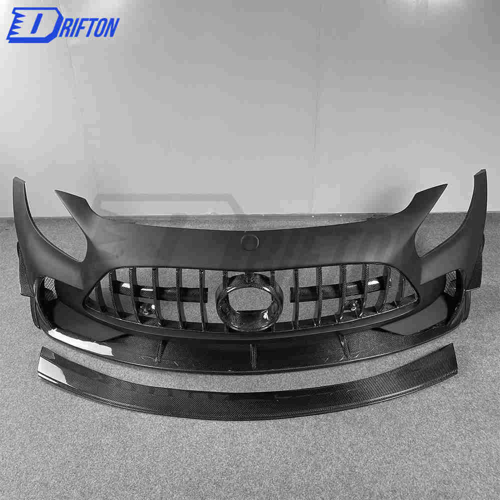 Black Series Style Half Carbon Fiber Front Bumper For Mercedes-Benz AMG GT GTS GTC GTR 2015-2019