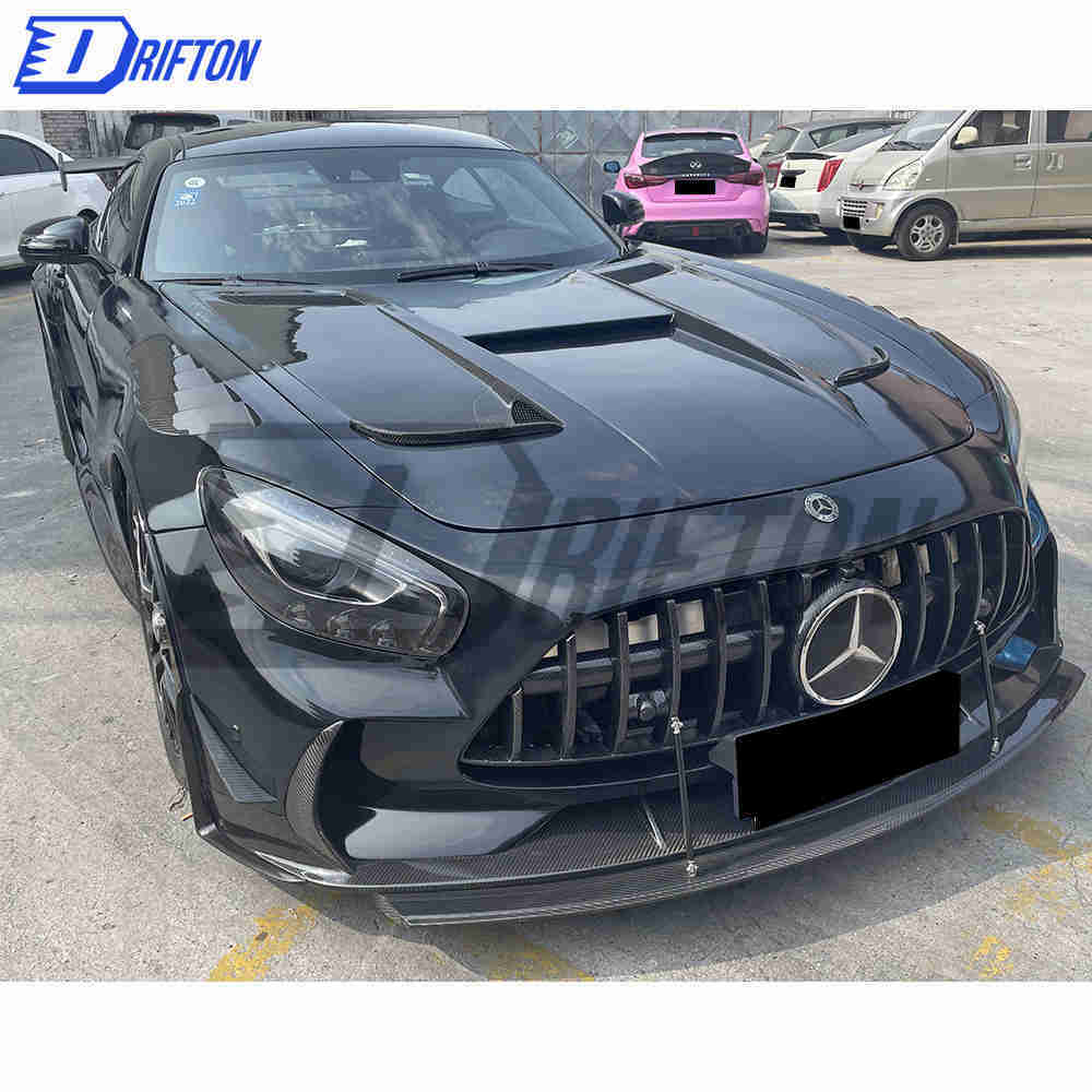 Black Series Style Half Carbon Fiber Front Bumper For Mercedes-Benz AMG GT GTS GTC GTR 2015-2019