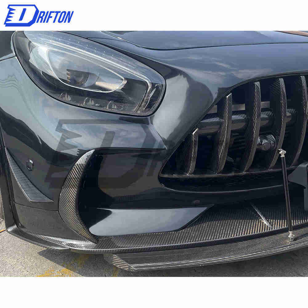 Black Series Style Half Carbon Fiber Front Bumper For Mercedes-Benz AMG GT GTS GTC GTR 2015-2019