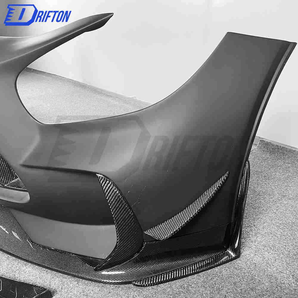 Black Series Style Half Carbon Fiber Front Bumper For Mercedes-Benz AMG GT GTS GTC GTR 2015-2019