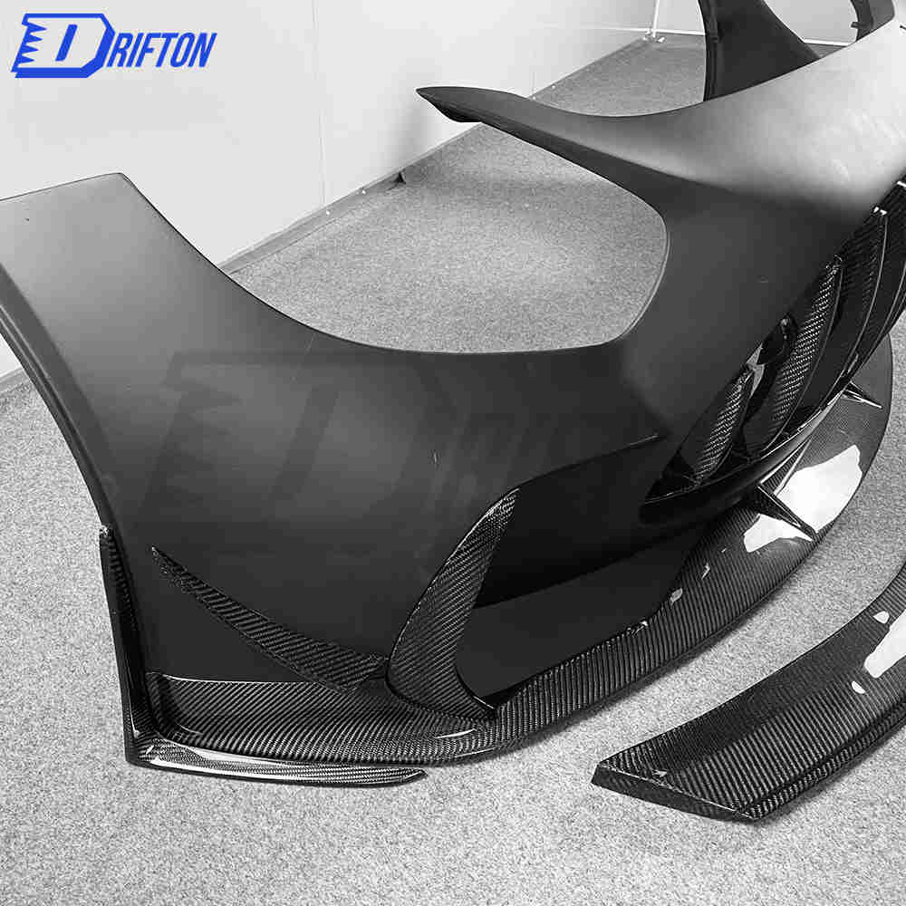 Black Series Style Half Carbon Fiber Front Bumper For Mercedes-Benz AMG GT GTS GTC GTR 2015-2019