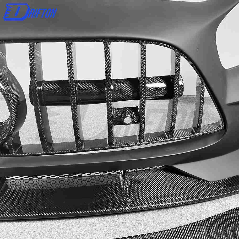 Black Series Style Half Carbon Fiber Front Bumper For Mercedes-Benz AMG GT GTS GTC GTR 2015-2019
