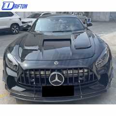 Black Series Style Half Dry Carbon Fiber Hood For Mercedes-Benz AMG GT GTS GTC GTR 2015-2019