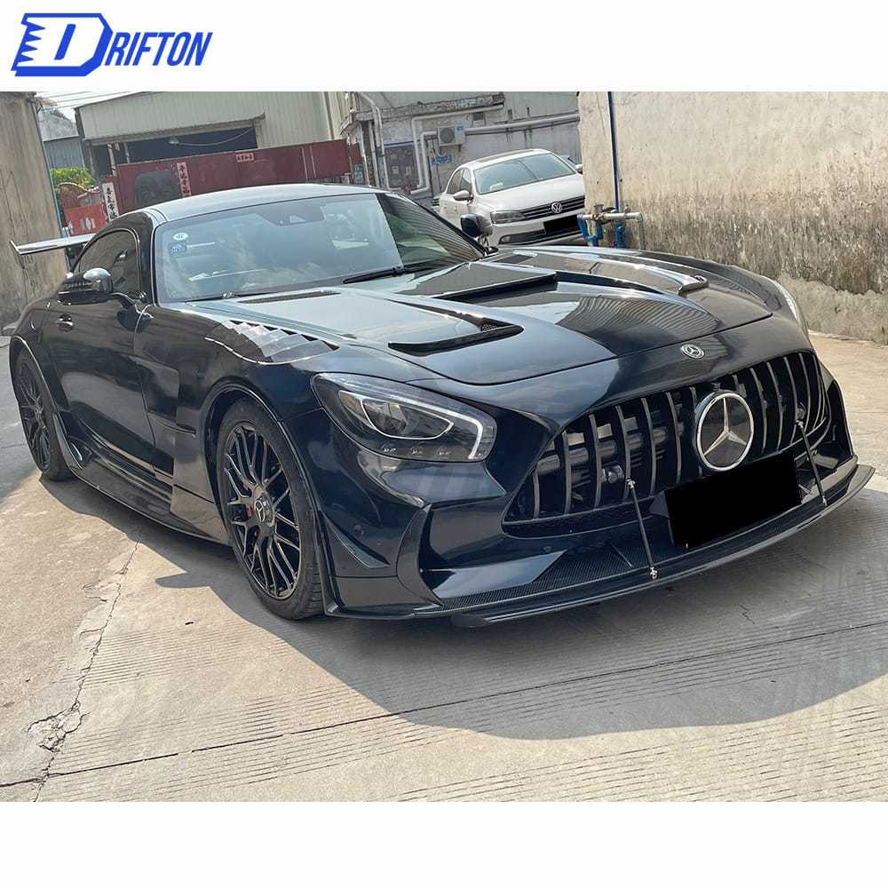 Black Series Style Half Dry Carbon Fiber Hood For Mercedes-Benz AMG GT GTS GTC GTR 2015-2019