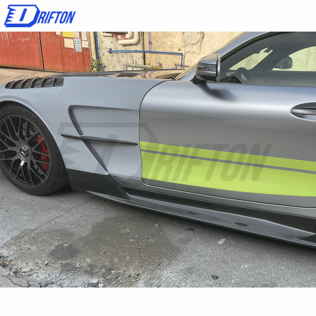 Black Series Style Dry Carbon Fiber Side Skirt For Mercedes-Benz AMG GT GTS GTC GTR 2015-2019