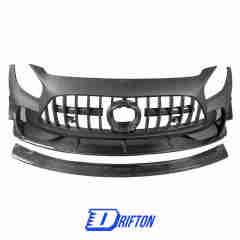 Black Series Style Half Carbon Fiber Front Bumper For Mercedes-Benz AMG GT GTS GTC GTR 2015-2019