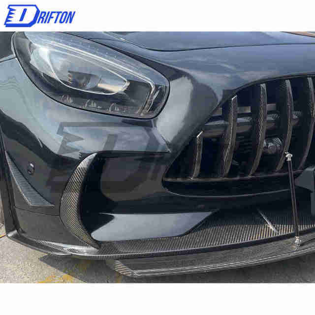 Black Series Style Half Carbon Fiber Front Bumper For Mercedes-Benz AMG GT GTS GTC GTR 2015-2019