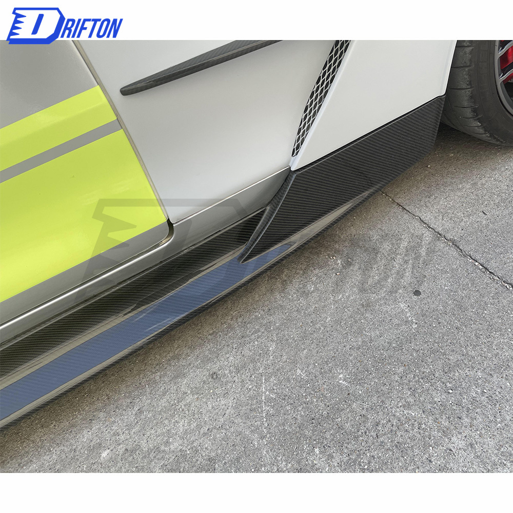 Black Series Style Dry Carbon Fiber Side Skirt For Mercedes-Benz AMG GT GTS GTC GTR 2015-2019