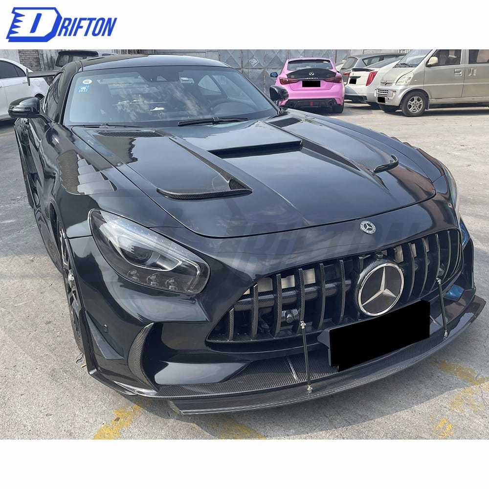 Black Series Style Half Dry Carbon Fiber Hood For Mercedes-Benz AMG GT GTS GTC GTR 2015-2019