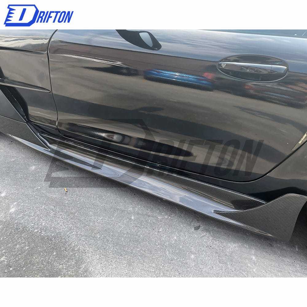 Black Series Style Carbon Fiber Side Skirt For Mercedes-Benz AMG GT GTS GTC GTR 2015-2019