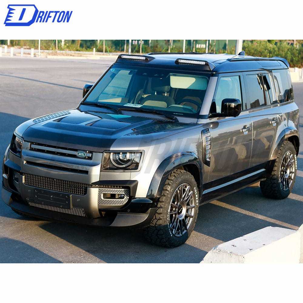 Dry Carbon Fiber Roof Spoiler INCL Light For Land Rover Defender 2020-2021