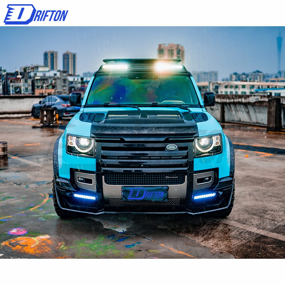 Oking Style PP Grille& Front lip & Rear DIffuser With Exhaust tips (Aero Kit) For Land Rover Defender 2020-2023