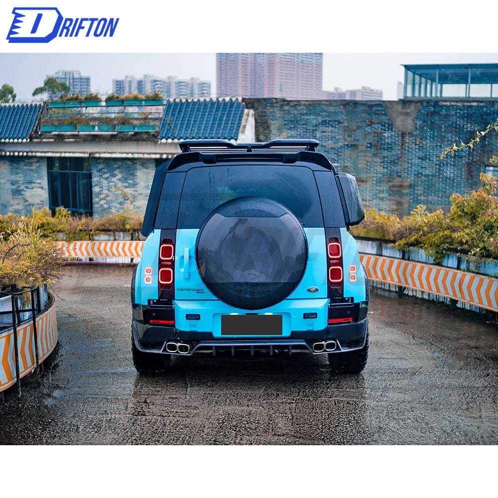 Oking Style PP Grille& Front lip & Rear DIffuser With Exhaust tips For Land Rover Defender 2020-2023