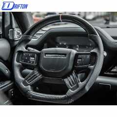 Customize Carbon Fiber & Perforated Leather Steering Wheel For Land Rover Defender 2020-2023