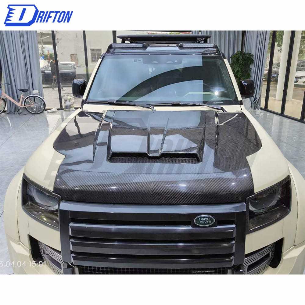 OKING Style Dry Carbon Fiber Hood For Land Rover Defender 2020-2023