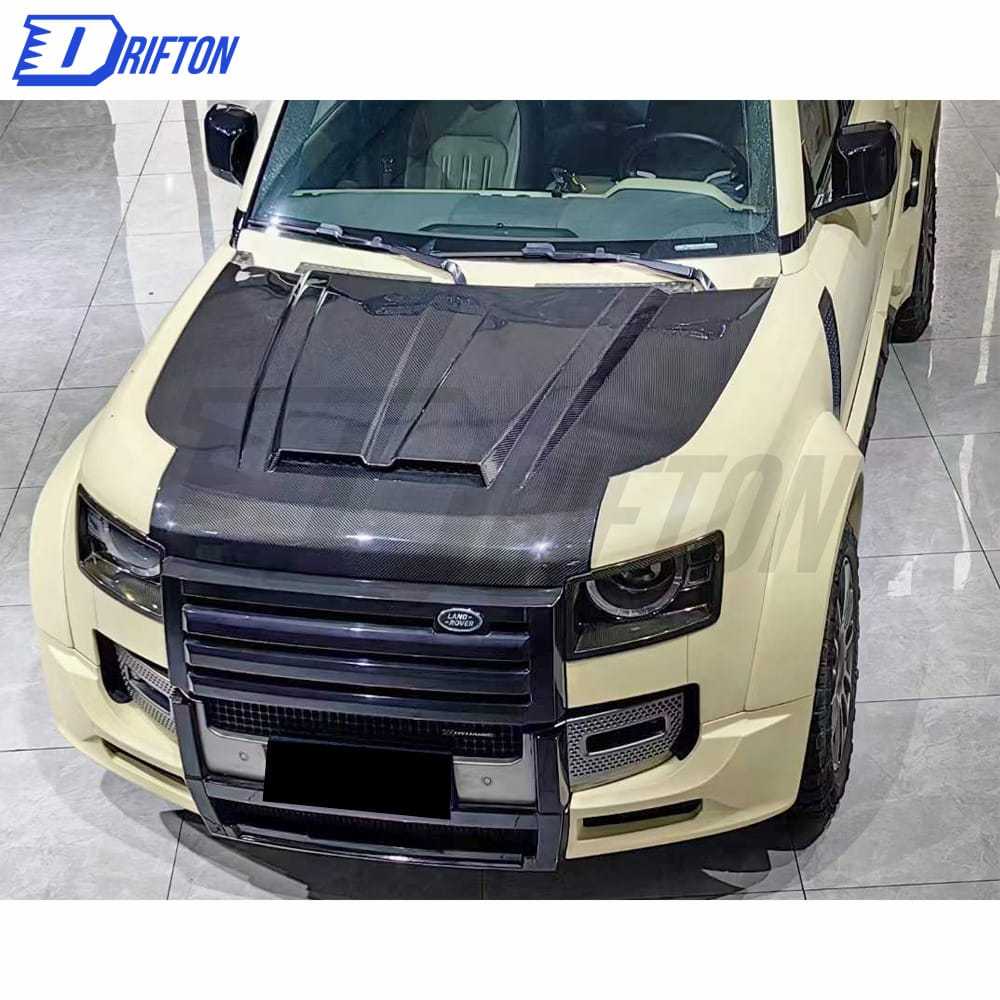 OKING Style Dry Carbon Fiber Hood For Land Rover Defender 2020-2023