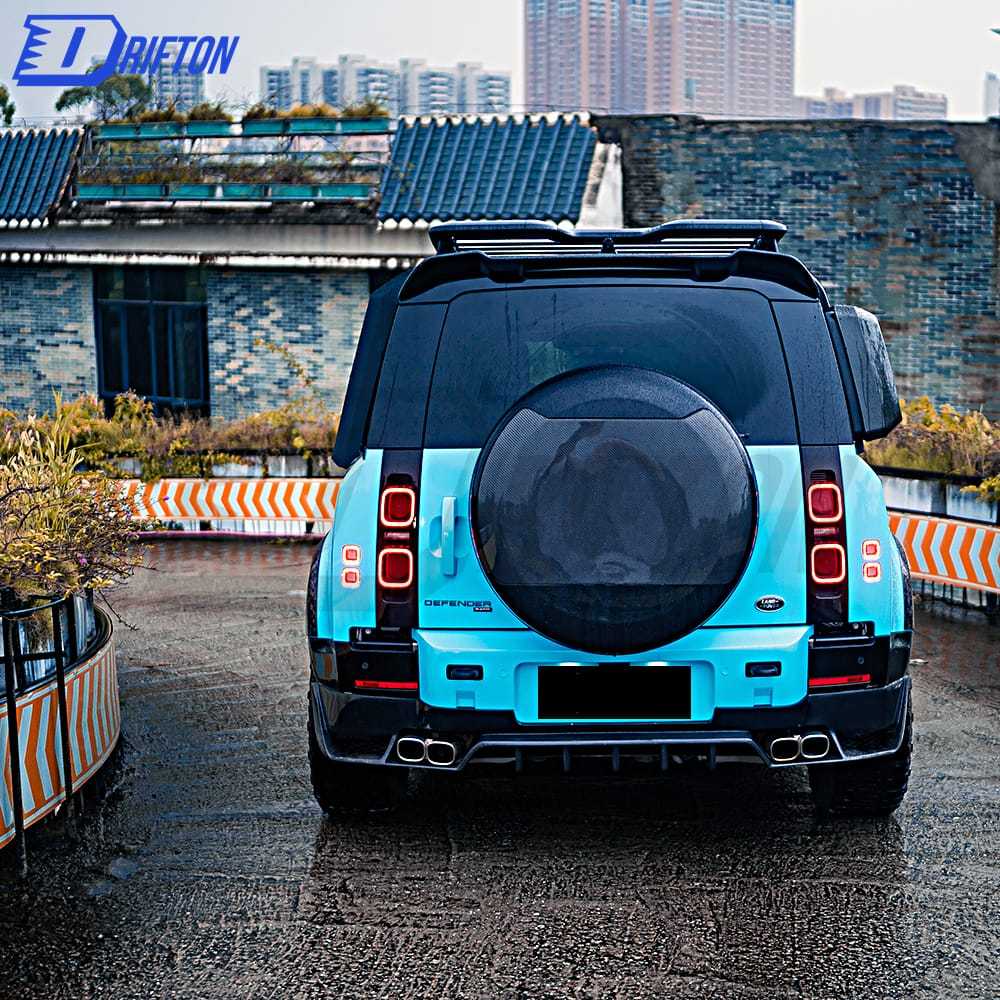 Plastic Spare Tyre & Dry Carbon Fiber Cover For Land Rover Defender 2020-2023