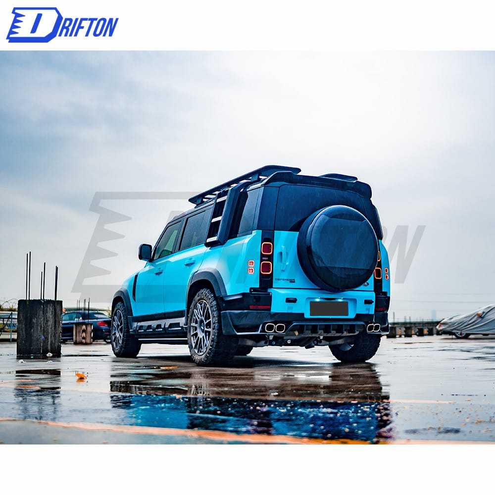 Oking Style PP Grille& Front lip & Rear DIffuser With Exhaust tips For Land Rover Defender 2020-2023