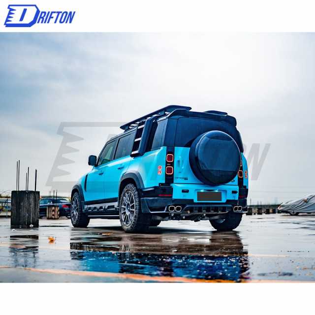 Oking Style PP Grille& Front lip & Rear DIffuser With Exhaust tips For Land Rover Defender 2020-2023
