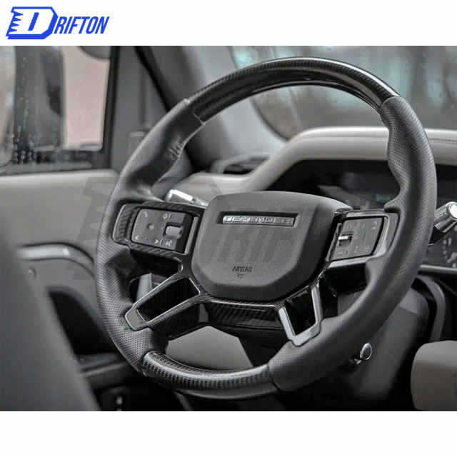 Customize Carbon Fiber & Alcantara With Center Trim Steering Wheel For Land Rover Defender 2020-2023