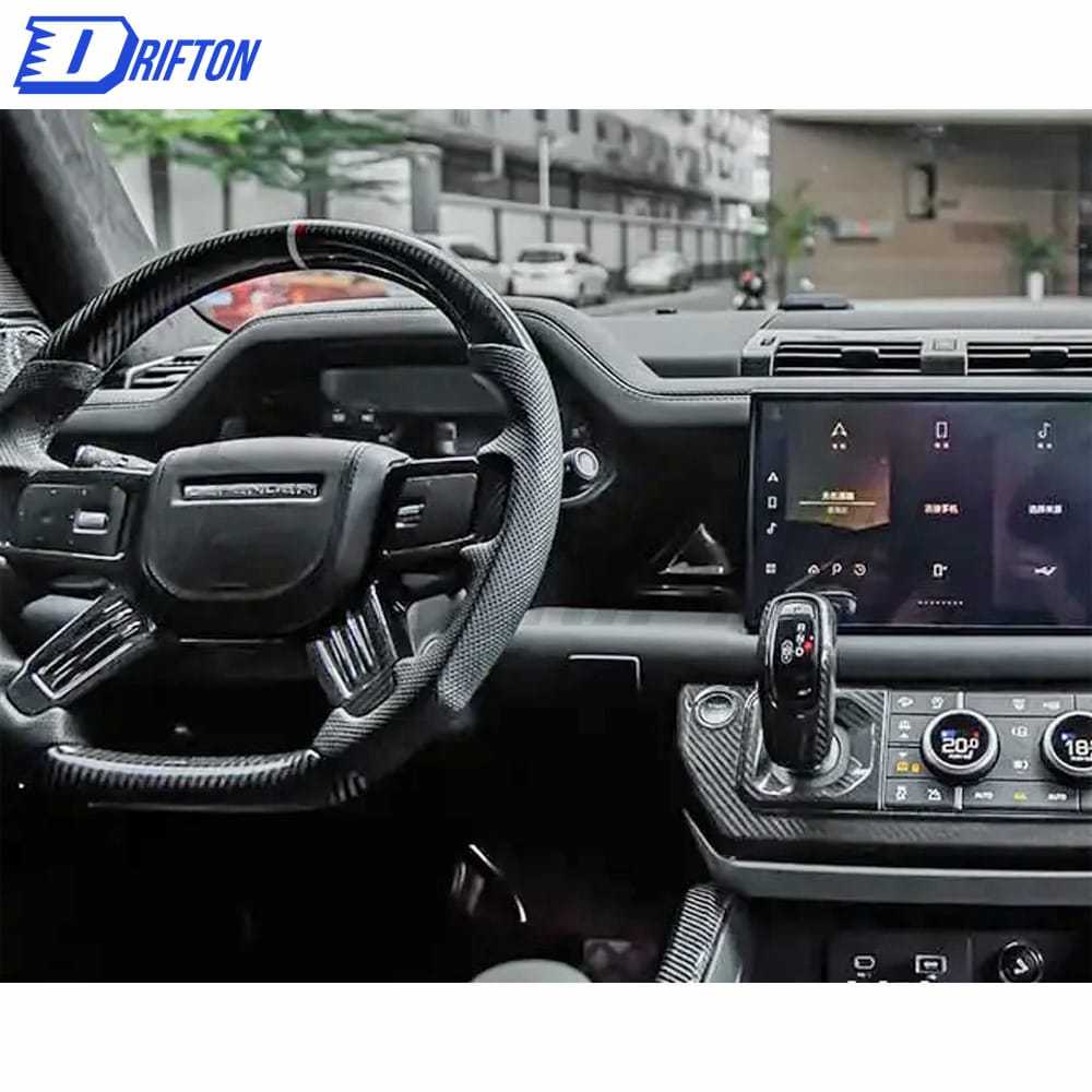 Customize Carbon Fiber & Perforated Leather Steering Wheel For Land Rover Defender 2020-2023