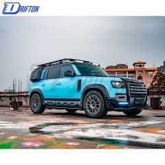 Oking Style Dry Forged Carbon Fiber Wide Body Aero Kit Side Skirt Fender Wheel Trims Extensions For Land Rover Defender 2020-2023