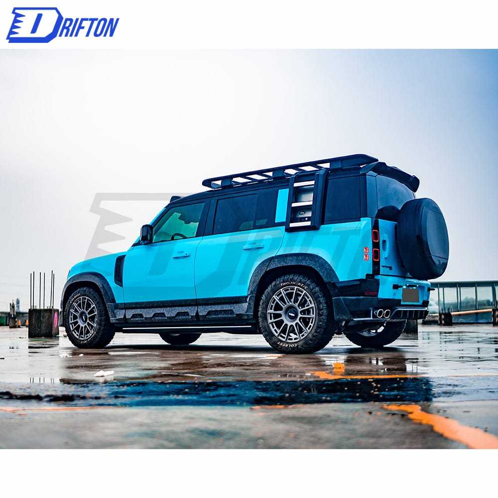 Oking Style Dry Forged Carbon Fiber Wide Body Aero Kit Side Skirt Fender Wheel Trims Extensions For Land Rover Defender 2020-2023