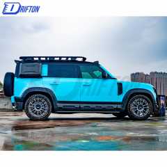 Oking Style Dry Forged Carbon Fiber Wide Body Aero Kit Side Skirt Fender Wheel Trims Extensions For Land Rover Defender 2020-2023