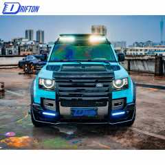 Oking Style PP Grille& Front lip & Rear DIffuser With Exhaust tips For Land Rover Defender 2020-2023