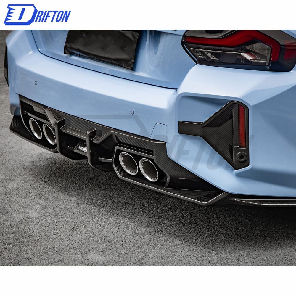 SQ Style Dry Carbon Fiber Rear Bumper Trims For BMW G87 M2 2023-Present