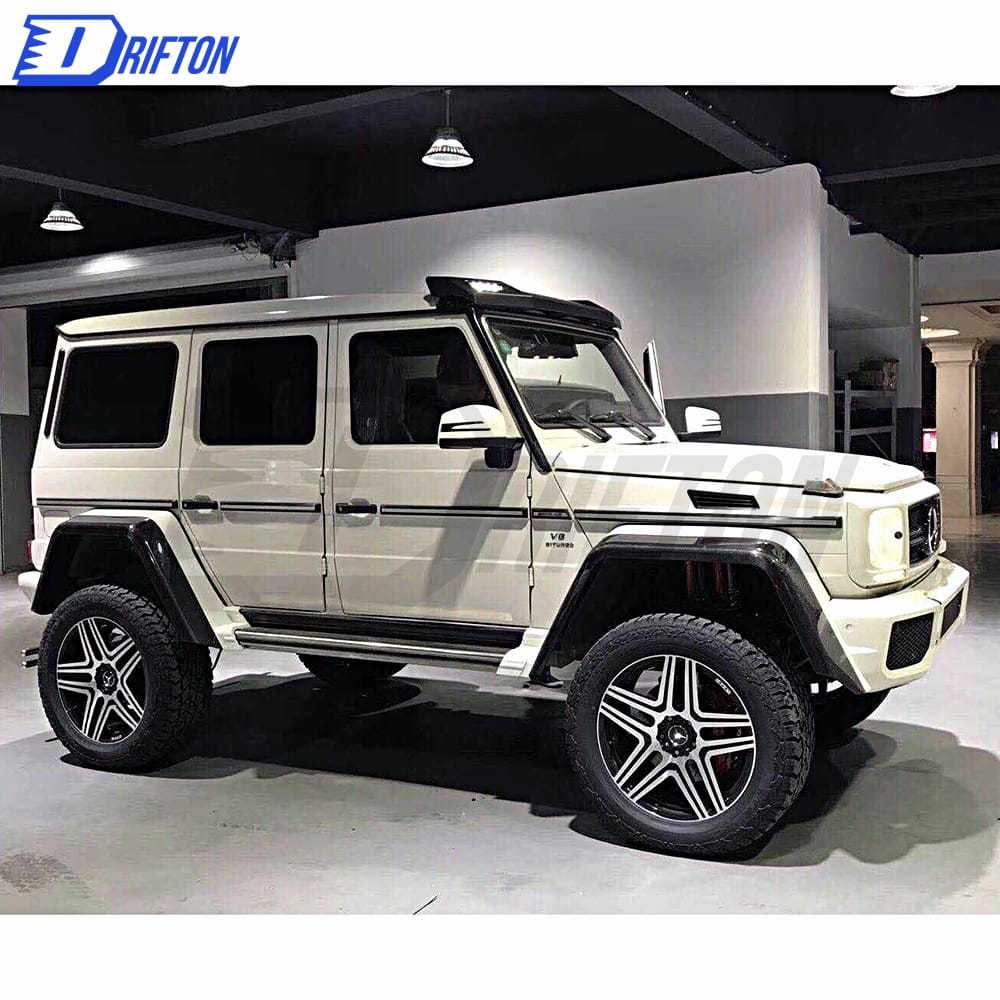 4X4 Style Dry Carbon Fiber Wide Fender Wheel Trims For Mercedes Benz G-Class W463 2005-2018