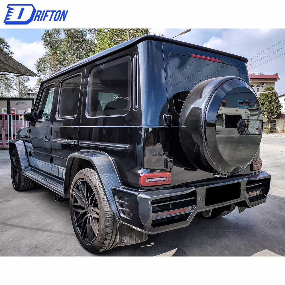 Paktechz Style Dry Carbon Fiber Wide Fender Wheel Flare Trims For Mercedes Benz G-Class W464 G350 G500 AMG G63 2019-2022