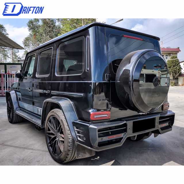 Paktechz Style Dry Carbon Fiber Wide Fender Wheel Flare Trims For Mercedes Benz G-Class W464 G350 G500 AMG G63 2019-2022