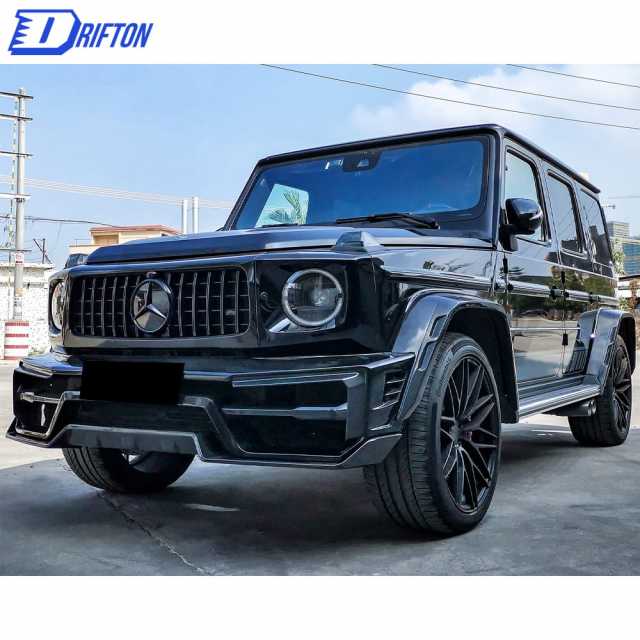 Paktechz Style Dry Carbon Fiber Wide Fender Wheel Flare Trims For Mercedes Benz G-Class W464 G350 G500 AMG G63 2019-2022